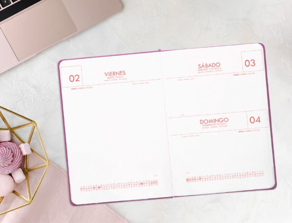 AGENDA ENCADERNADA ANTARTIK TIME TO SHINE A5+ 2026 DIA PAGINA VERDE PAPEL 80 GR FSC