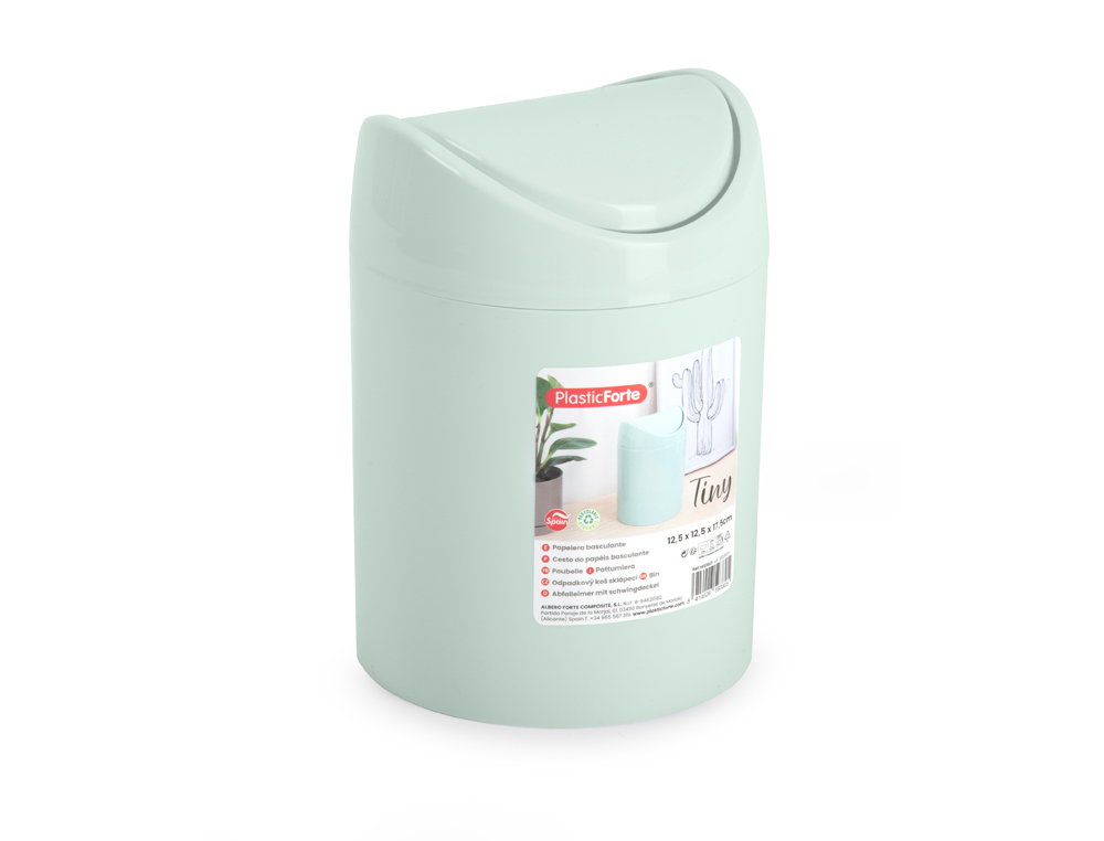 CESTO PLASTICO PLASTICFORTE TINY SECRETARIA 1,4L CORES SORTIDAS 12,5X12,5X17,5 CM