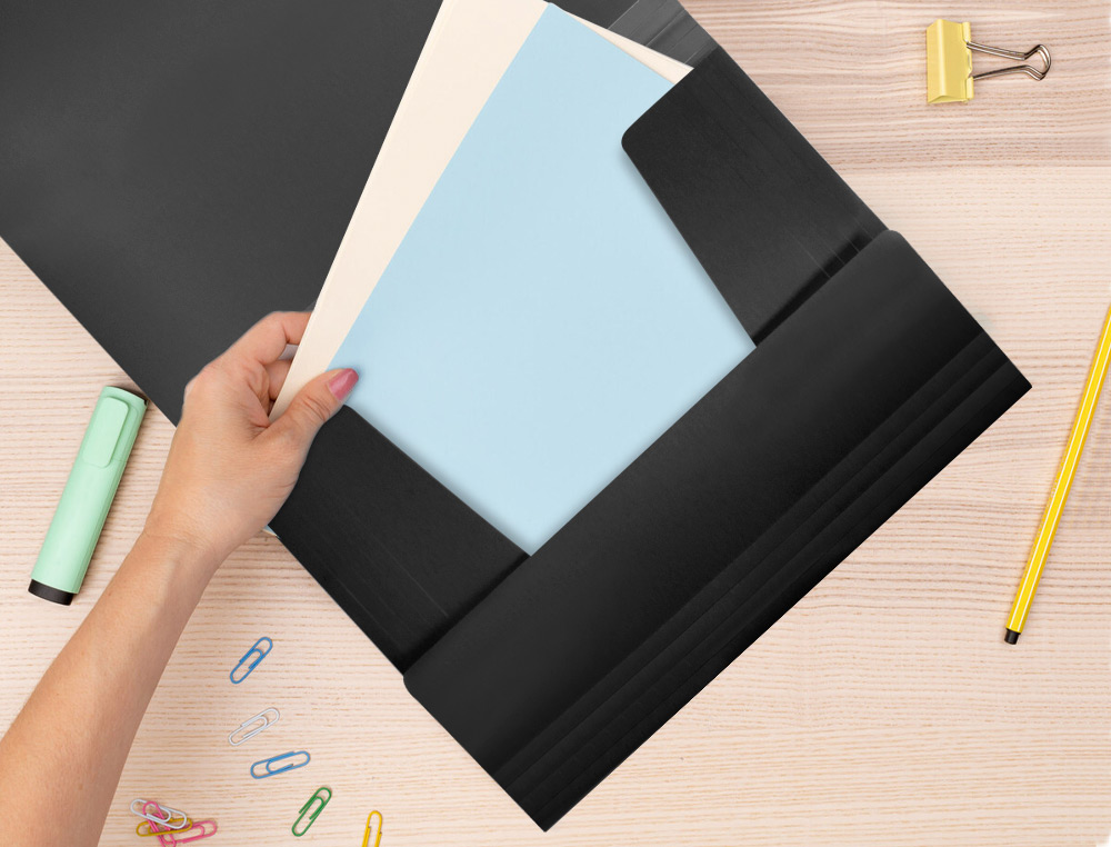 PASTA LIDERPAPEL COM ELASTICOS ABAS POLIPROPILENO DIN A4 PRETO