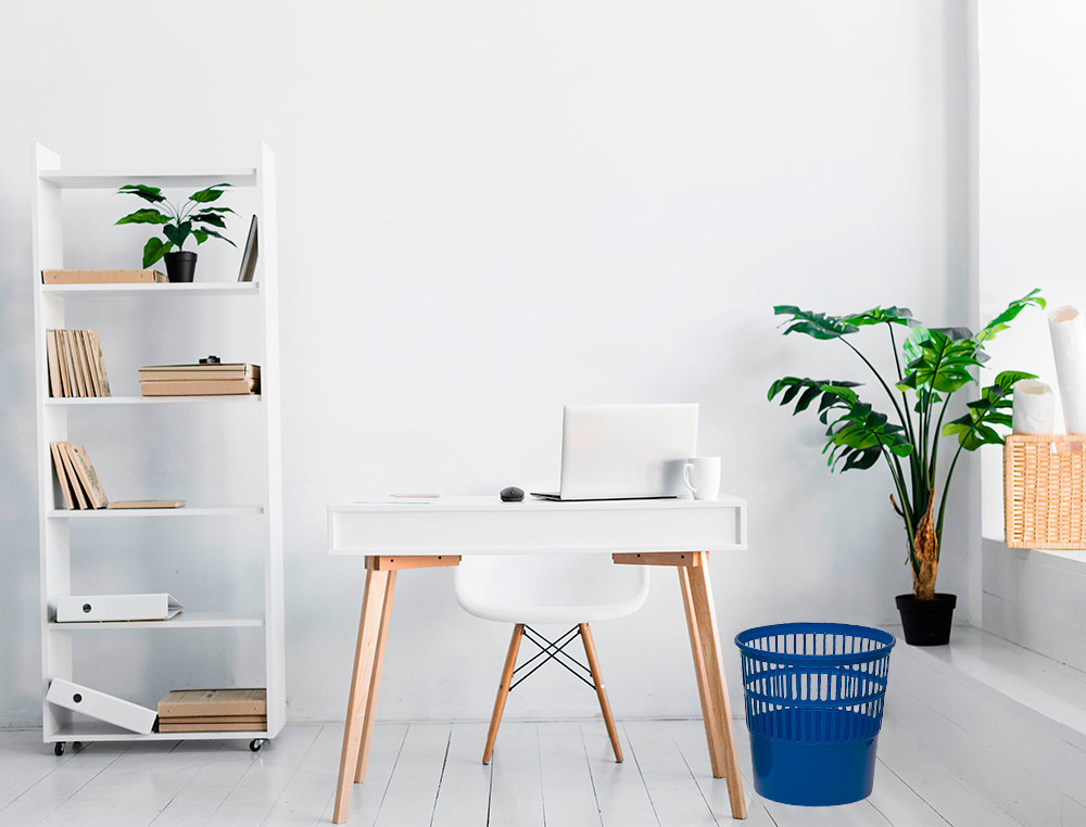 CESTO DE PAPEIS Q-CONNECT PLASTICO 15 LITROS COR AZUL 285 X 290 MM