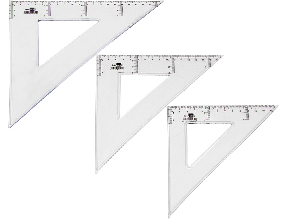 ESQUADRO LIDERPAPEL CRISTAL LIDERPAPEL TRANSPARENTE 30 CM