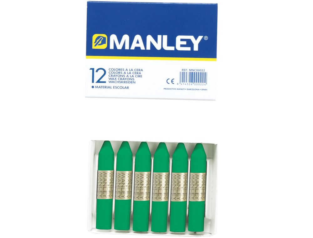 LAPIS DE CERA MANLEY 12 UNIDADES VERDE NATURAL