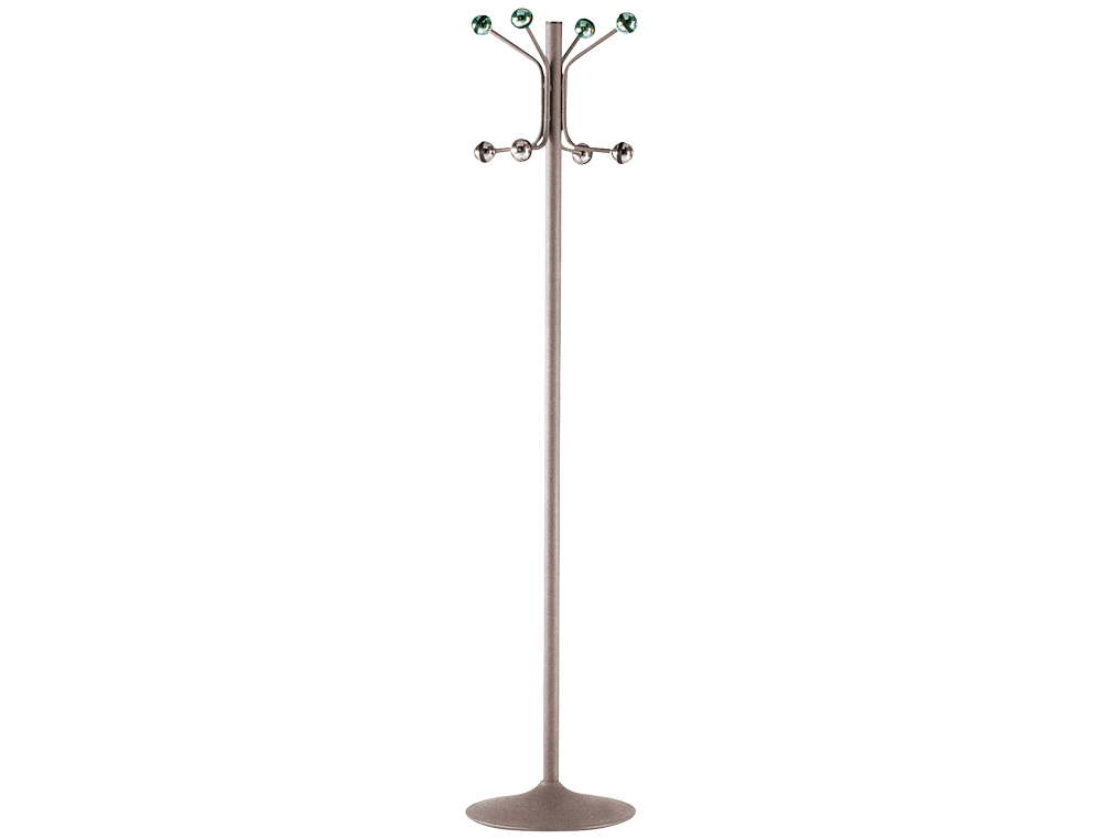 CABIDE COM PE SIE METALICO CINZA COM 8 SUPORTES 177 X 38 CM