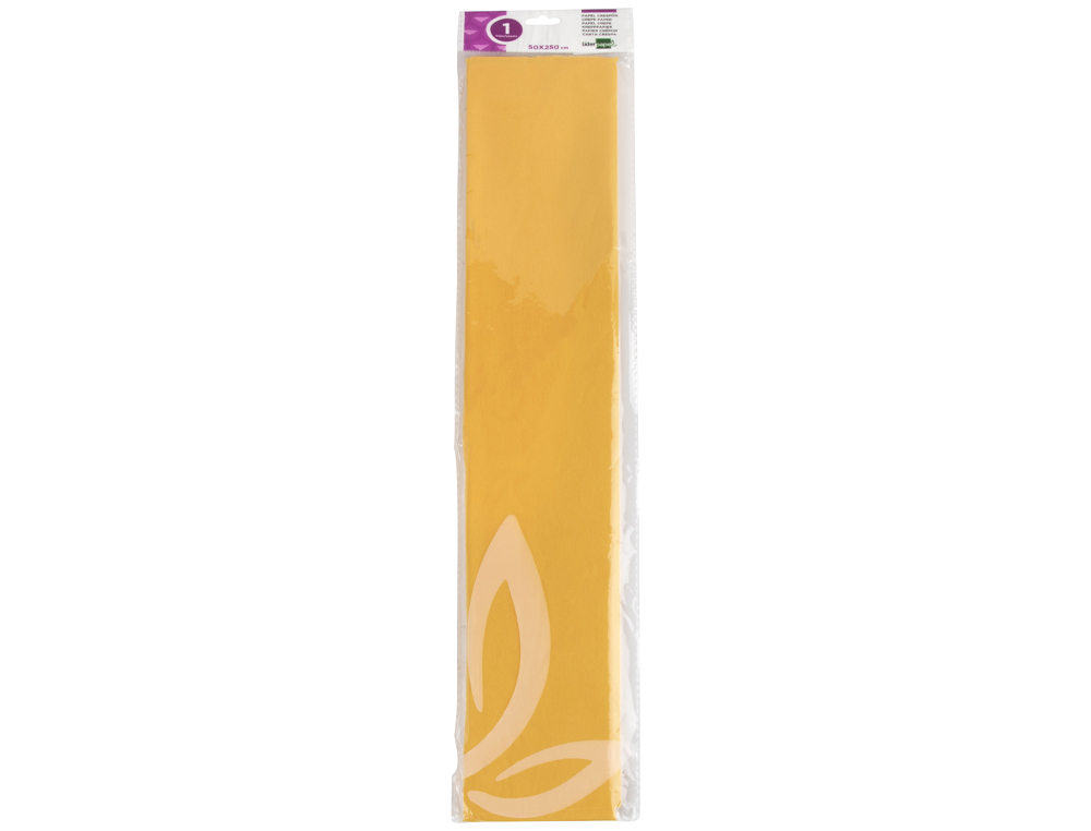 PAPEL CREPE EM CELOFANE LIDERPAPEL 50 CM X 2,5 M AMARELO DOUR. CLASSICO