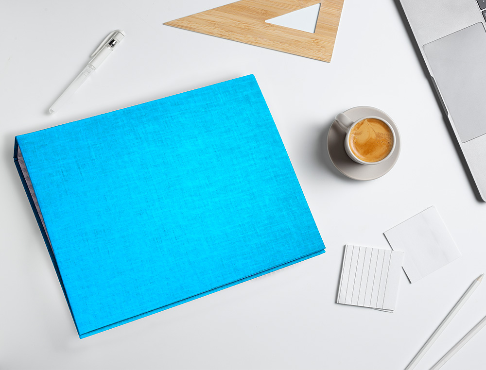 CAPA LIDERPAPEL PAPER COAT 4 ANEIS 25 MM FROSTY AZUL