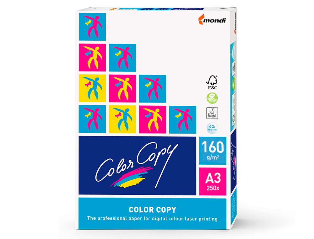 PAPEL COLOR COPY DIN A3 160 GR EMBALAGEM DE 250 FOLHAS