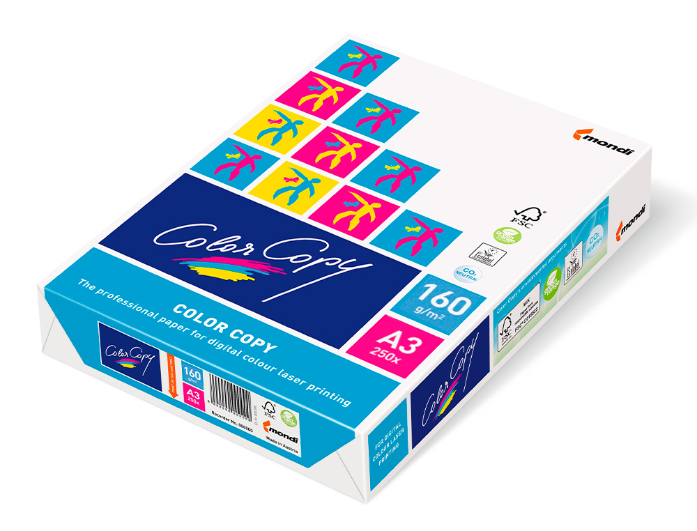 PAPEL COLOR COPY DIN A3 160 GR EMBALAGEM DE 250 FOLHAS