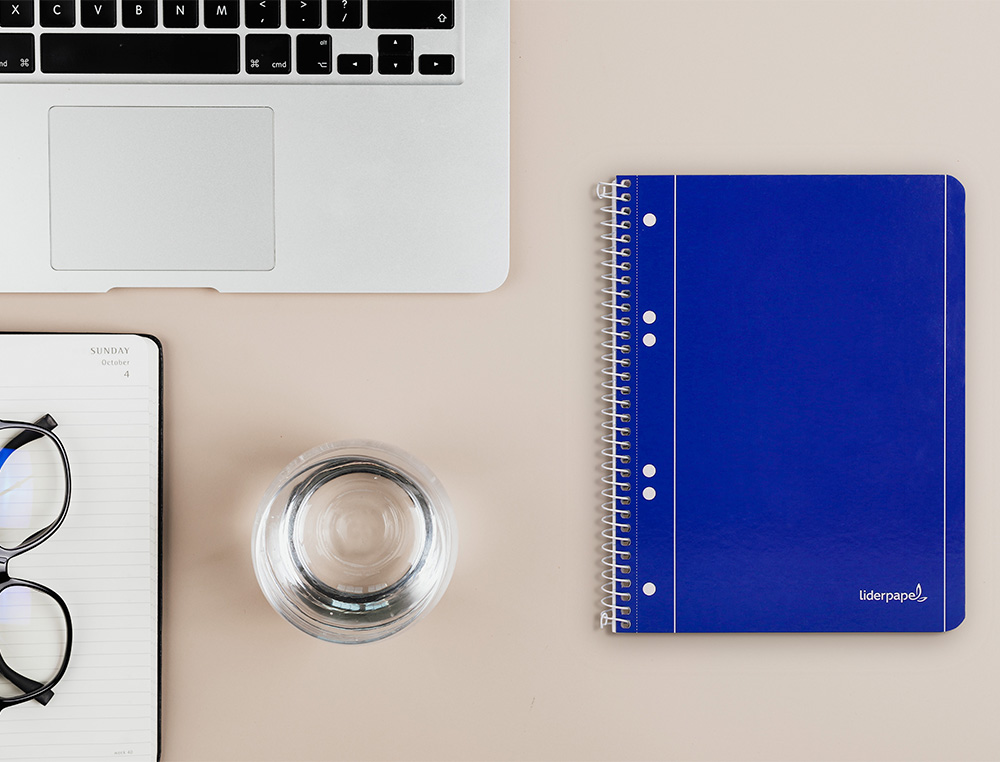 CADERNO ESPIRAL LIDERPAPEL CAPA AZUL MICRO 80 F DIN A5 LISO