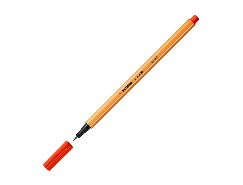 MARCADOR STABILO PONTA DE FIBRA POINT 88 VERMELHO 0,4 MM