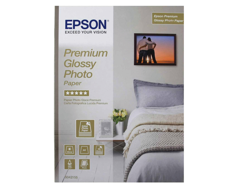 PAPEL EPSON PREMIUM GLOSSY PHOTO PAPER A3 255 GR EMBALAGEM DE 20 FOLHAS