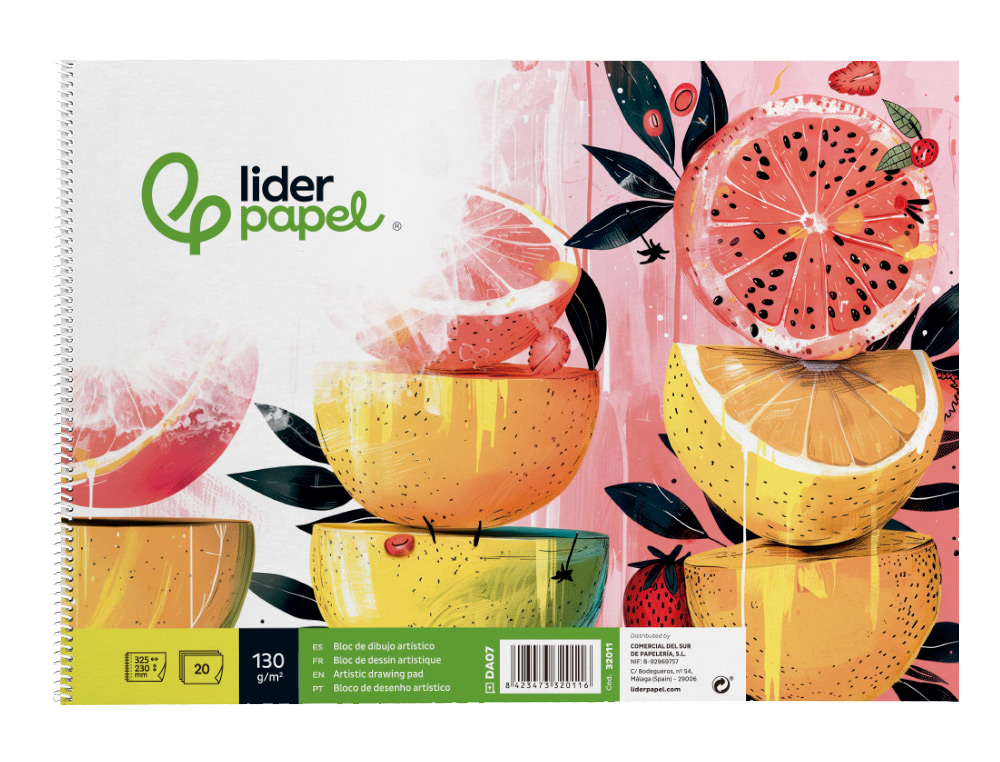 BLOCO DE DESENHO LIDERPAPEL VERONA ESPIRAL 20 FOLHAS BRANCO 230X325MM