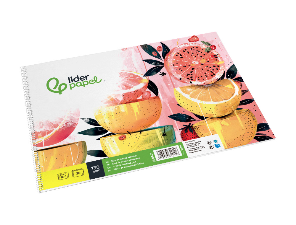 BLOCO DE DESENHO LIDERPAPEL VERONA ESPIRAL 20 FOLHAS BRANCO 230X325MM