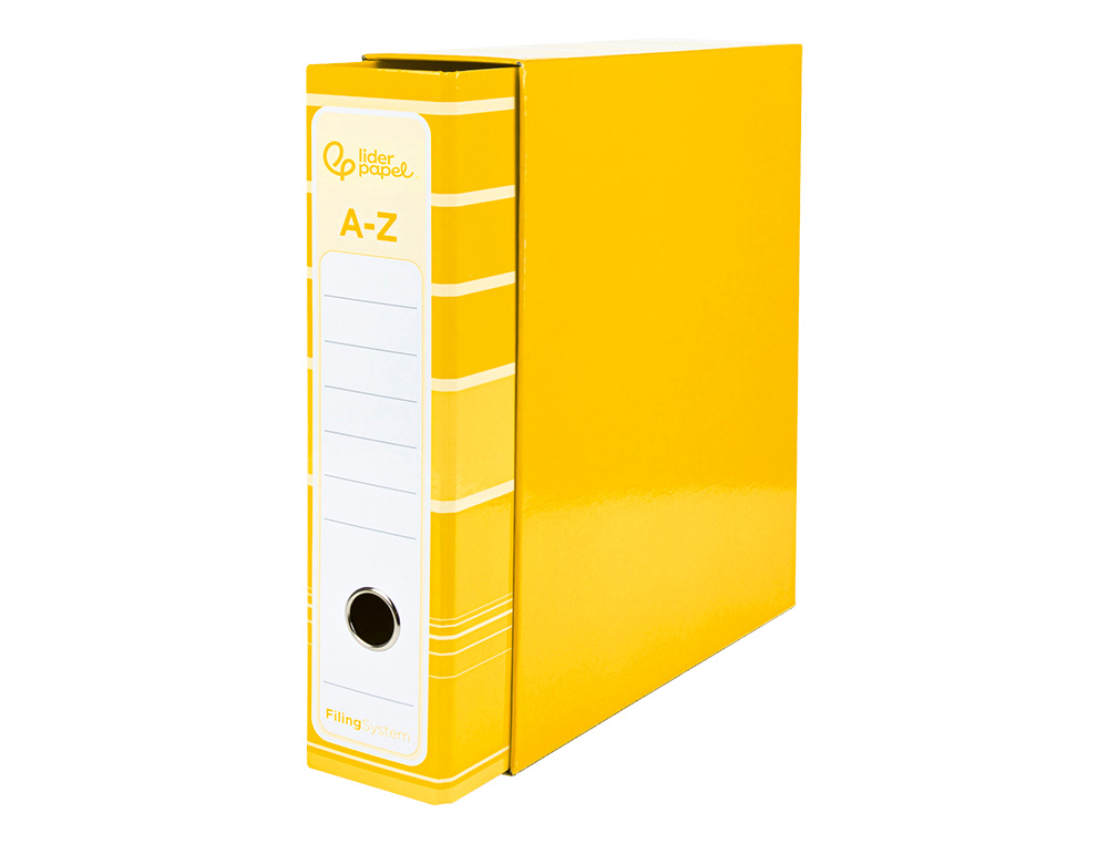 PASTA DE ARQUIVO DE ALAVANCA LIDERPAPEL FILING SYSTEM CARTAO FORRADO DIN A4 COM CAIXA AMARELA