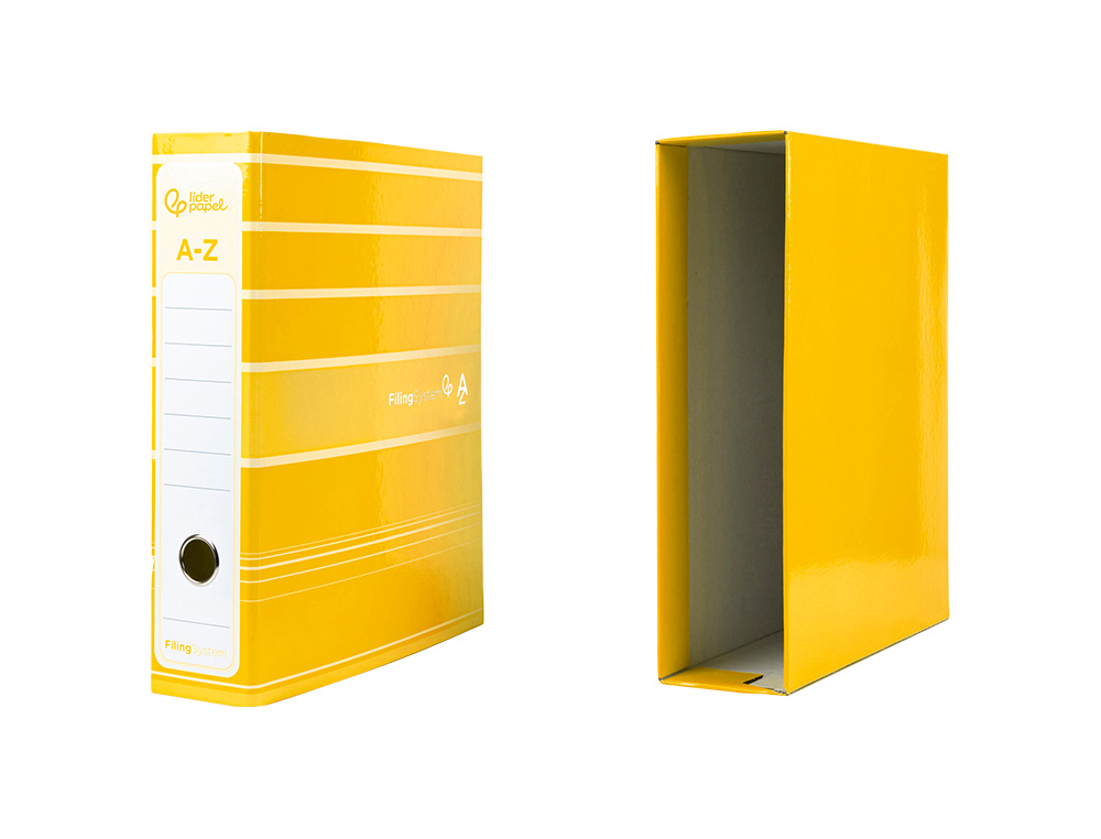 PASTA DE ARQUIVO DE ALAVANCA LIDERPAPEL FILING SYSTEM CARTAO FORRADO DIN A4 COM CAIXA AMARELA