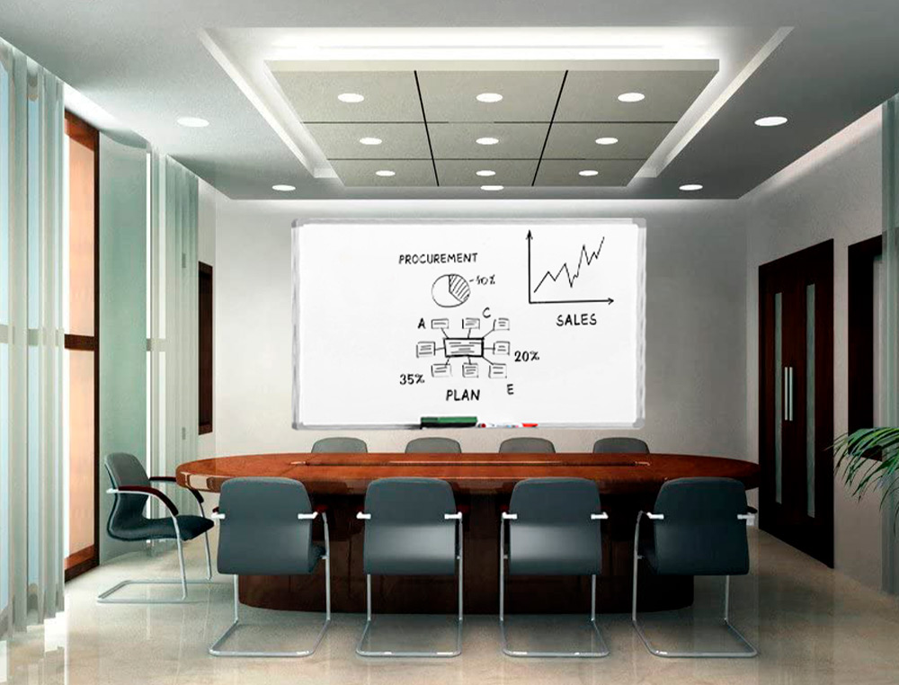 QUADRO BRANCO Q-CONNECT LAMINADO C/CAIXILHO ALUMINIO 200 X 100 CM