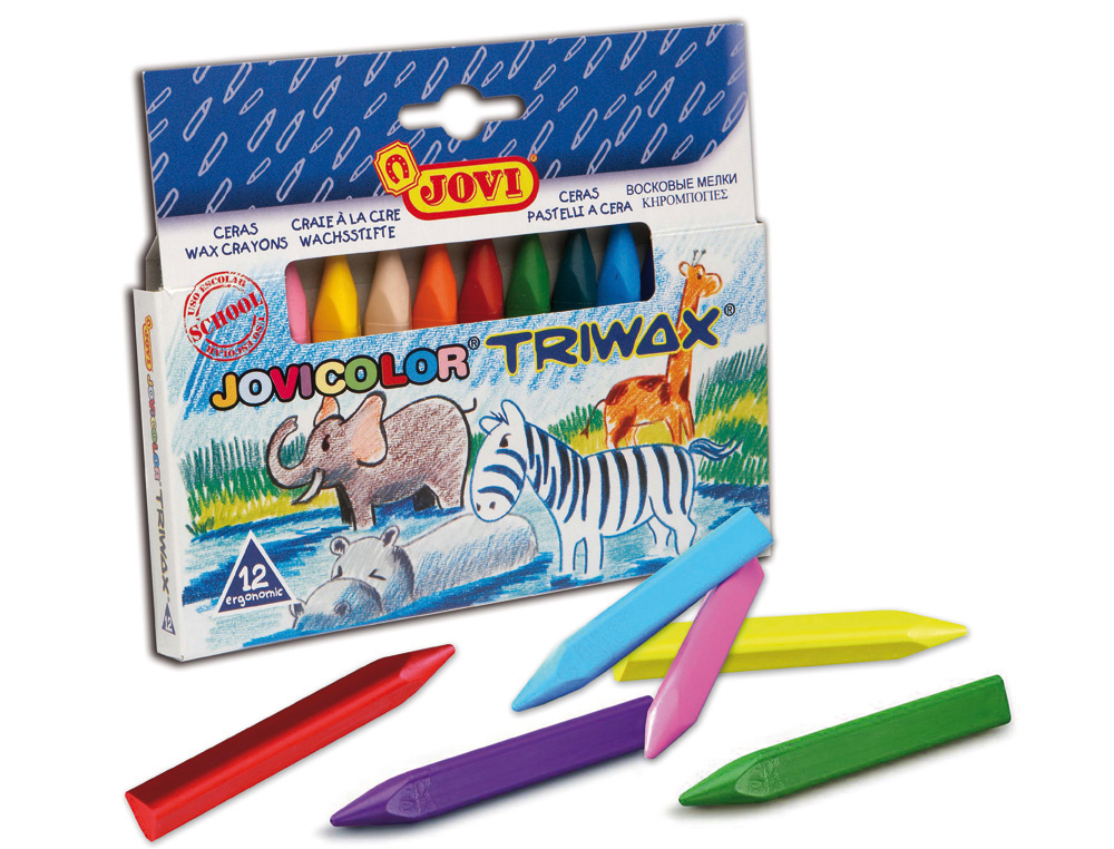 LAPIS DE CERA JOVICOLOR TRIWAX COM 12 LAPIS