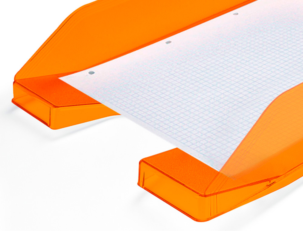 TABULEIRO DE SECRETARIA Q-CONNECT PLASTICO LARANJA TRANSPARENTE