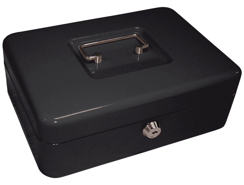 COFRE COM BANDEJA PARA MOEDAS Q-CONNECT 250X90X180 MM PRETO