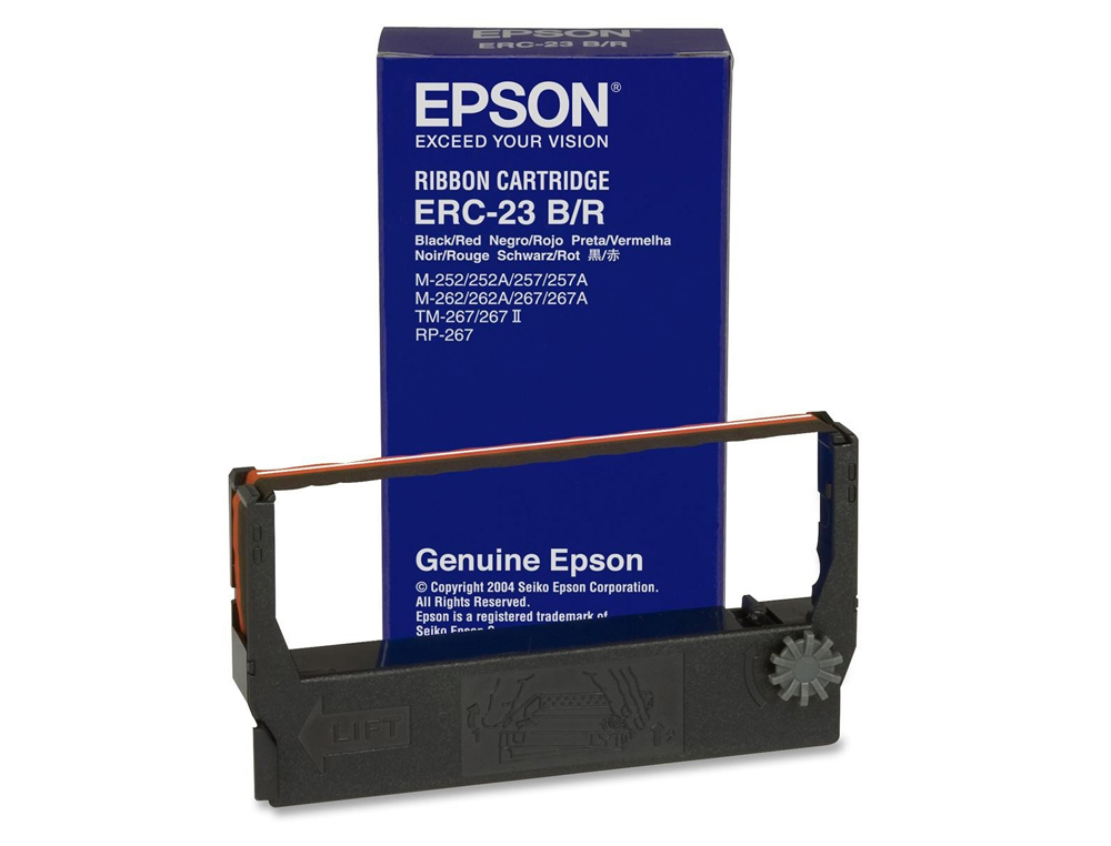 FITA IMPRESSORA EPSON ERC-23BR PRETO/VERMELHO M-267/270