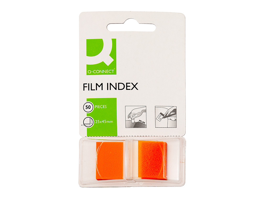 BANDAS SEPARADORAS Q-CONNECT INDEX LARANJA DISPENSADOR DE 50 UNIDADES