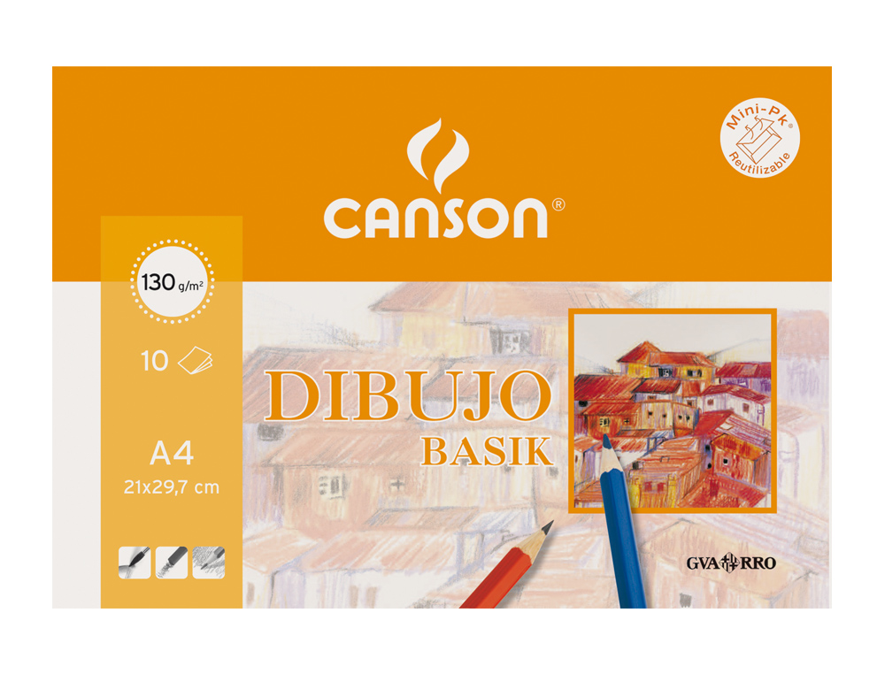 PAPEL DE DESENHO BASIK 130GR DIN A3 EM MINIPACKS DE 10 FOLHAS