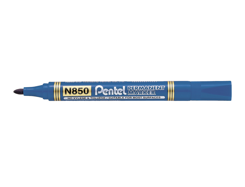 MARCADOR PENTEL N850 PERMANENTE PONTA REDONDA AZUL