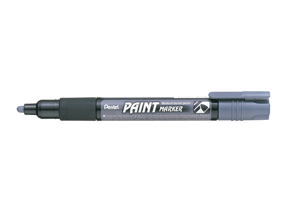 MARCADOR PENTEL MMP20 PAINT VIDRO E PLASTICO CINZA