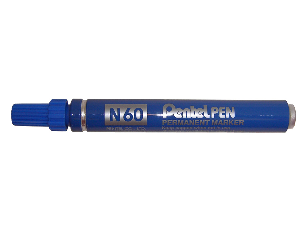 MARCADOR PENTEL N60 PERMANENTE BISELADO AZUL
