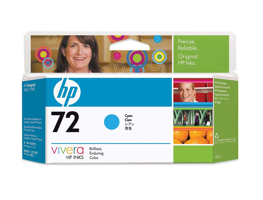 TINTEIRO HP 72 CIAN DESIGNJET T610/1100 130ML