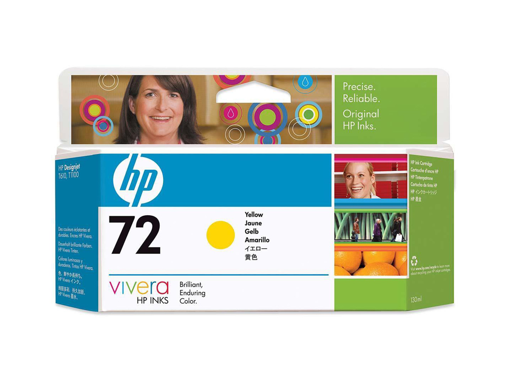 TINTEIRO HP 72 AMARELO FOTO DESIGNJET T610/1100 130ML