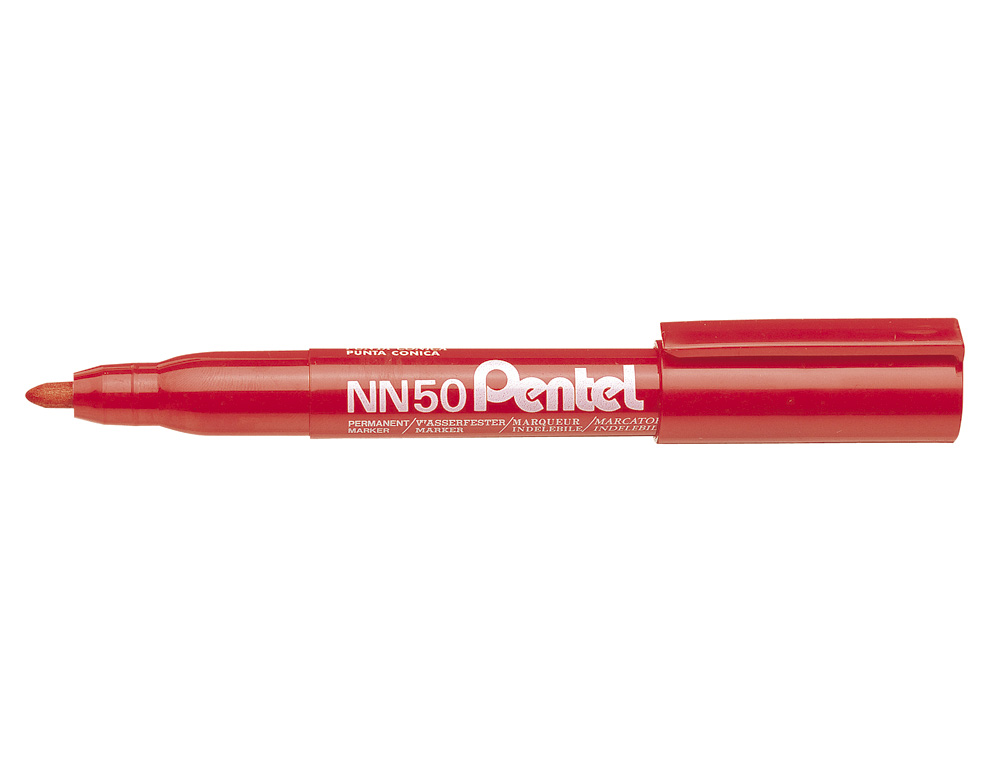 MARCADOR PENTEL NN50 PERMANENTE PONTA REDONDA VERMELHO