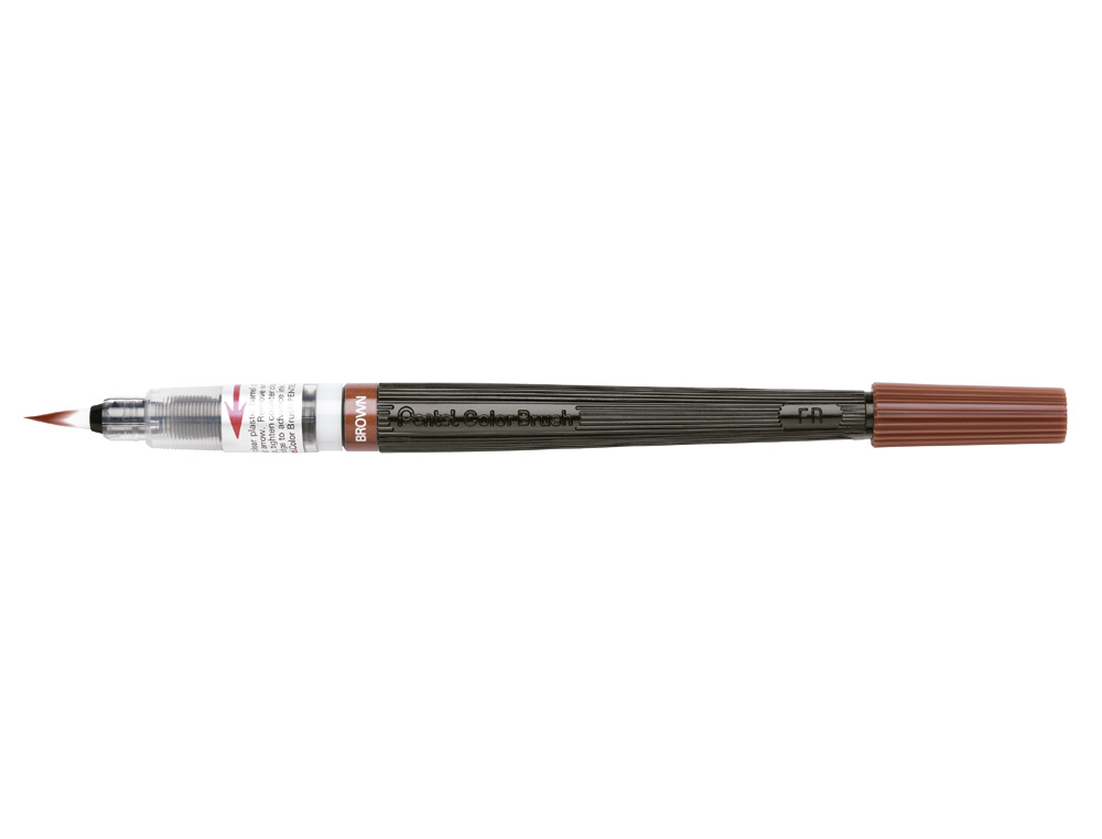 PINCEL COM TINTA A BASE DE AGUA PENTEL GFL CASTANHO PONTA DE NYLON PORTATIL COM TAMPA RECARREGAVEL