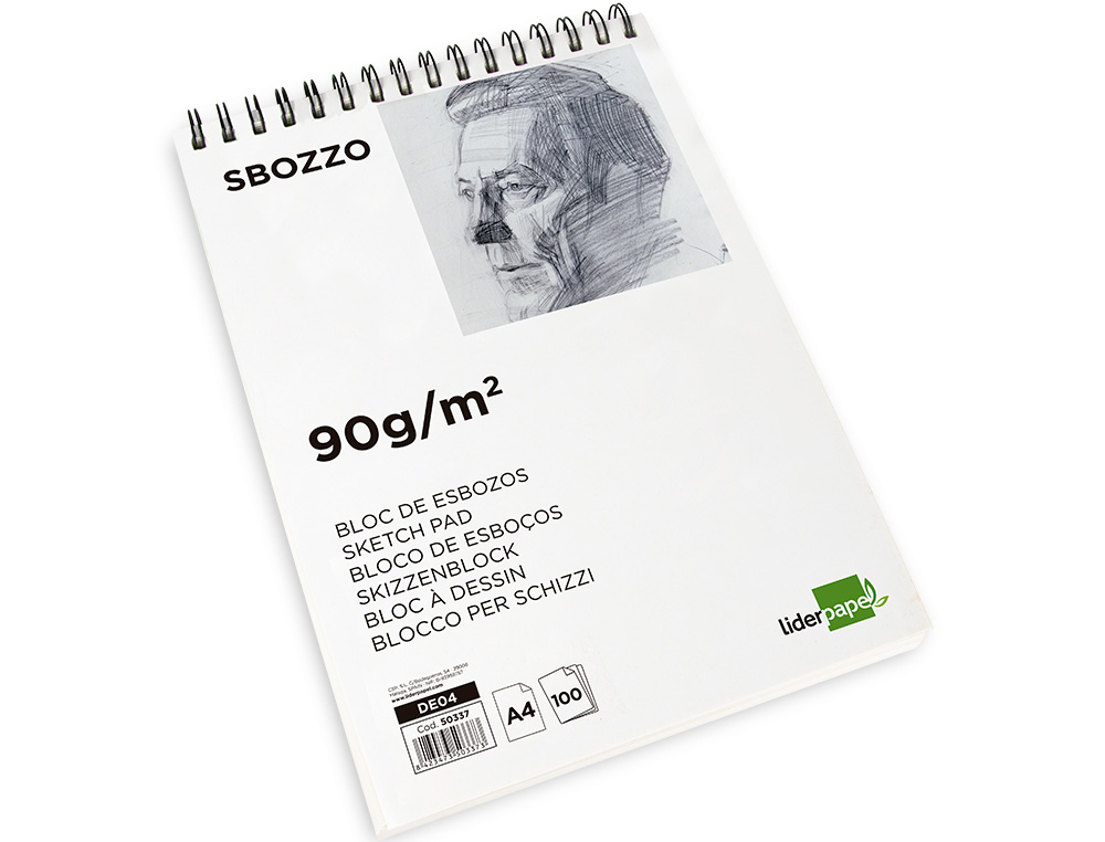 BLOCO DE ESBOCOS LIDERPAPEL ESPIRAL DIN A4 100 FOLHAS 90 GR SEM ESQUADRIA