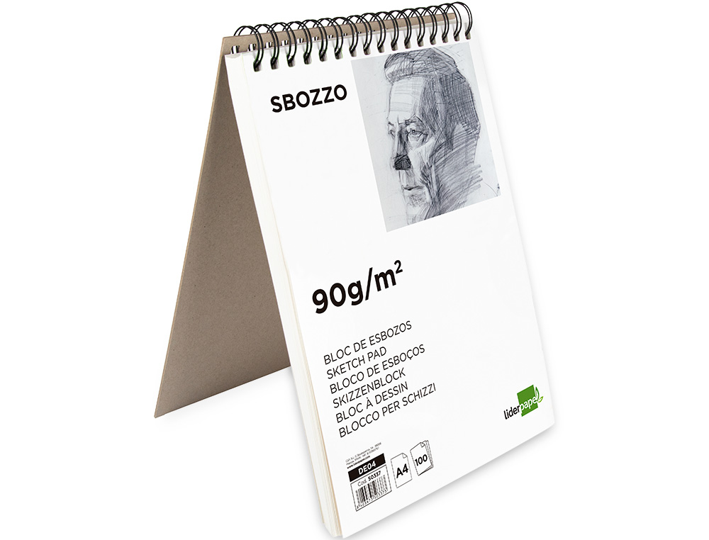 BLOCO DE ESBOCOS LIDERPAPEL ESPIRAL DIN A4 100 FOLHAS 90 GR SEM ESQUADRIA