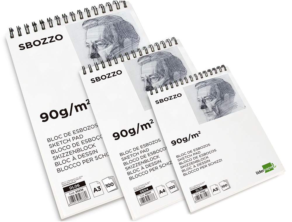 BLOCO DE ESBOCOS LIDERPAPEL ESPIRAL DIN A4 100 FOLHAS 90 GR SEM ESQUADRIA