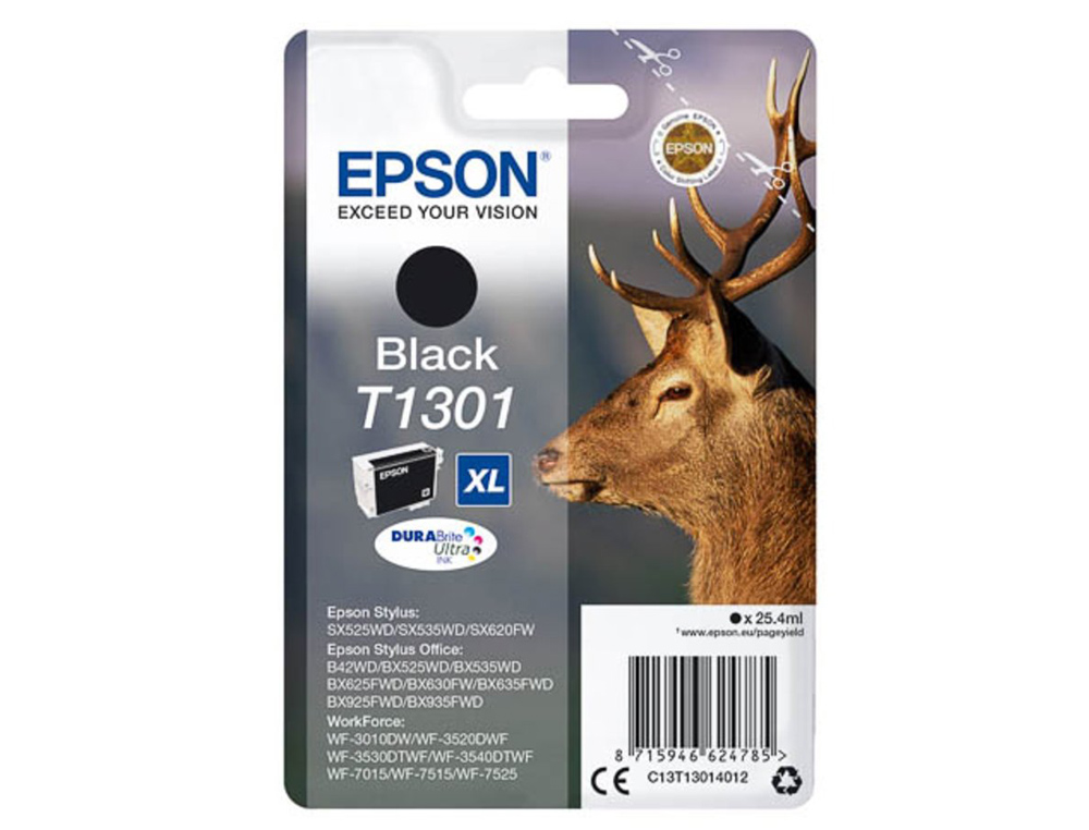 TINTEIRO EPSON STYLUS SX525WD/620FW OFFICE B42WD/BX320FW/525WD T1301 PRETO