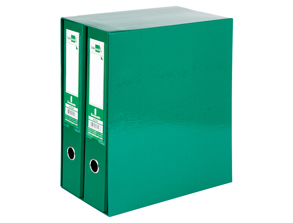 MODULO LIDERPAPEL 2 PASTAS FOLIO 2 ANEIS MECANISMO DE ALAVANCA 75MM VERDE