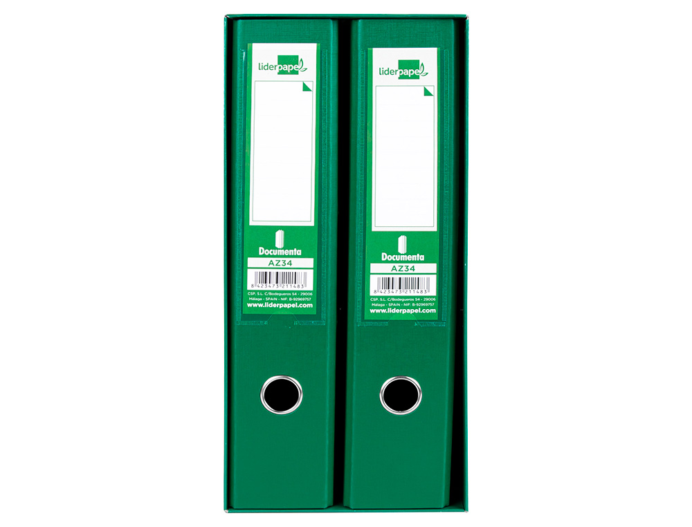 MODULO LIDERPAPEL 2 PASTAS FOLIO 2 ANEIS MECANISMO DE ALAVANCA 75MM VERDE