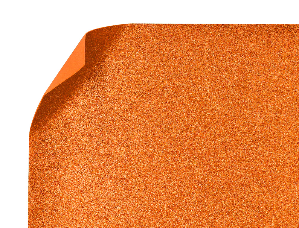 GOMA EVA COM PURPURINA BIODEGRADAVEL LIDERPAPEL 50X70CM 60 GR ESPESSURA 2 MM LARANJA