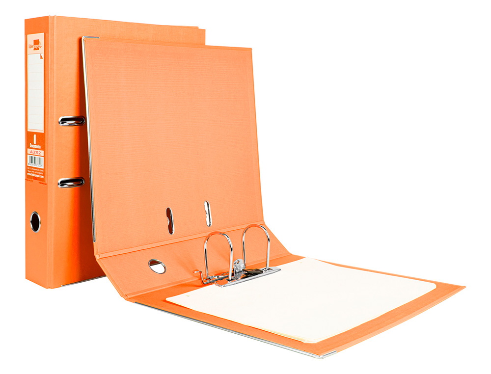 PASTA DE ARQUIVO DE ALAVANCA LIDERPAPEL DOCUMENTA PVC FOLIO LOMBADA 75 MM LARANJA