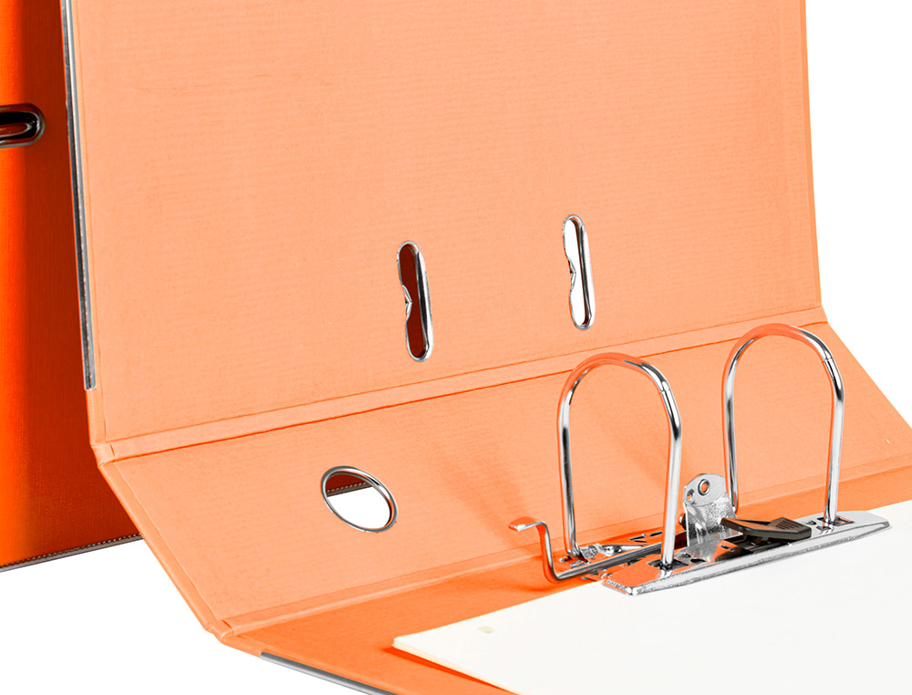 PASTA DE ARQUIVO DE ALAVANCA LIDERPAPEL DOCUMENTA PVC FOLIO LOMBADA 75 MM LARANJA