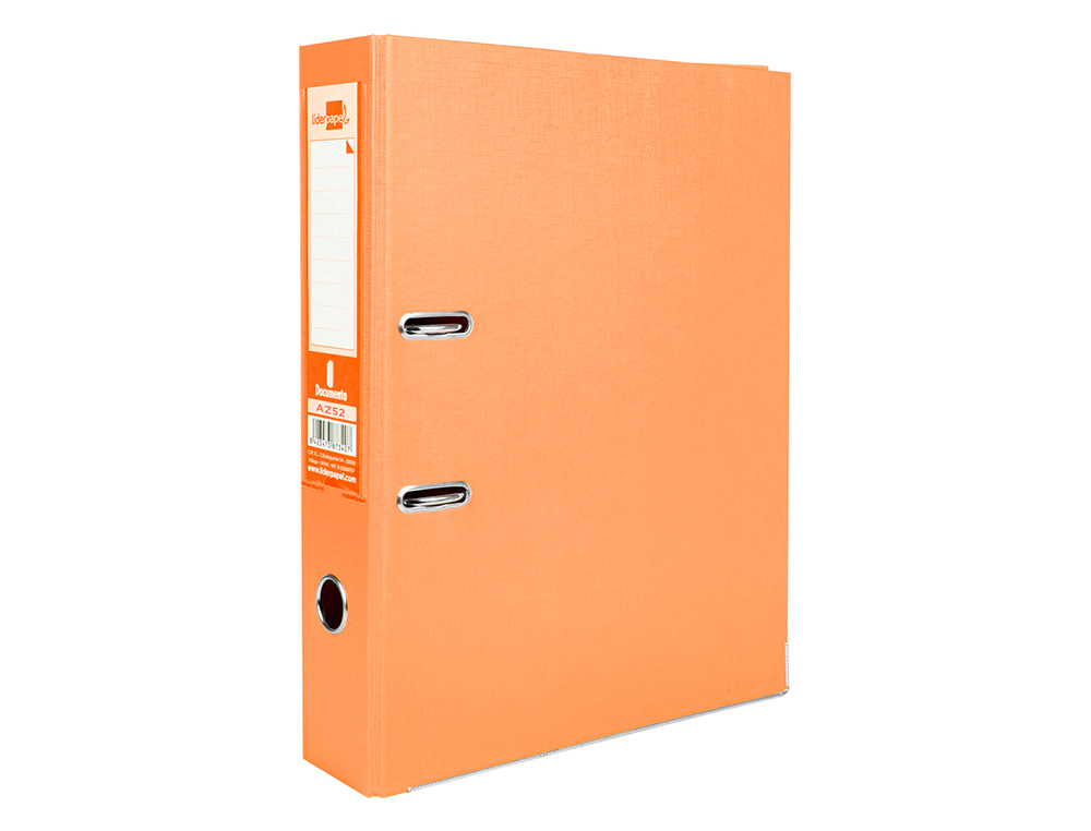PASTA DE ARQUIVO DE ALAVANCA LIDERPAPEL DOCUMENTA PVC FOLIO LOMBADA 75 MM LARANJA
