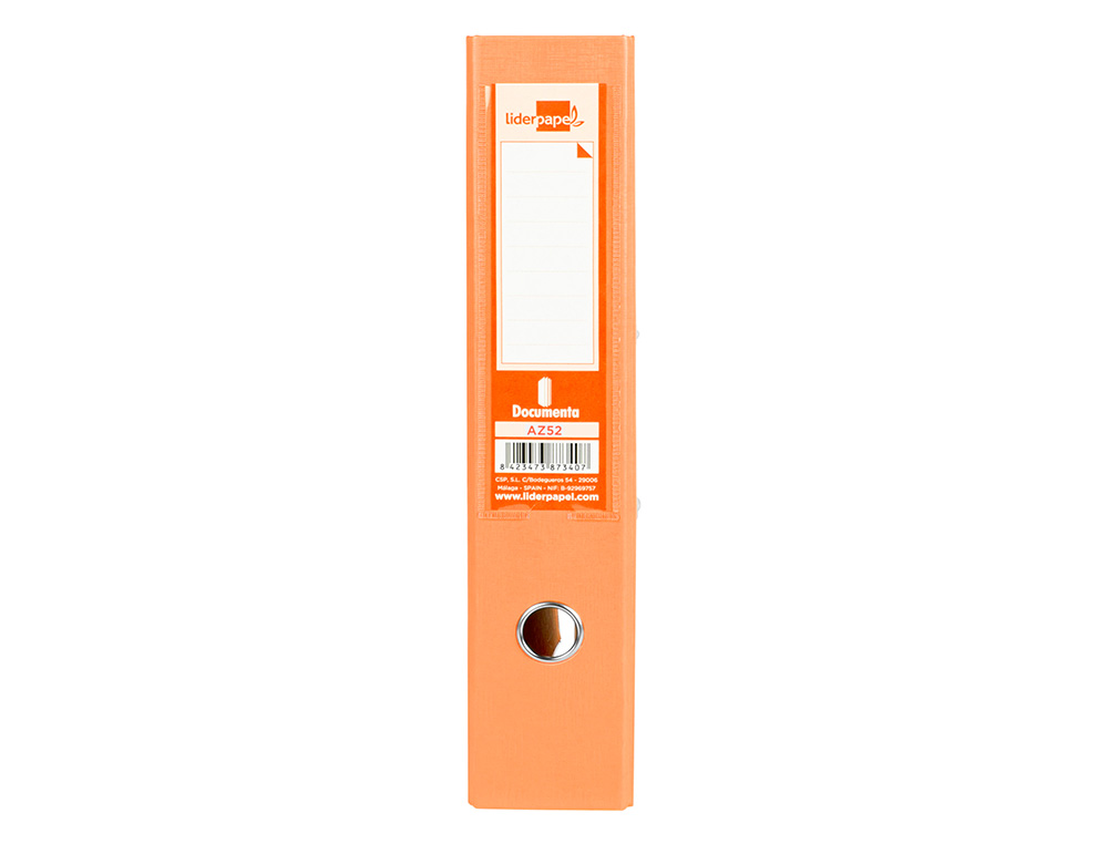 PASTA DE ARQUIVO DE ALAVANCA LIDERPAPEL DOCUMENTA PVC FOLIO LOMBADA 75 MM LARANJA