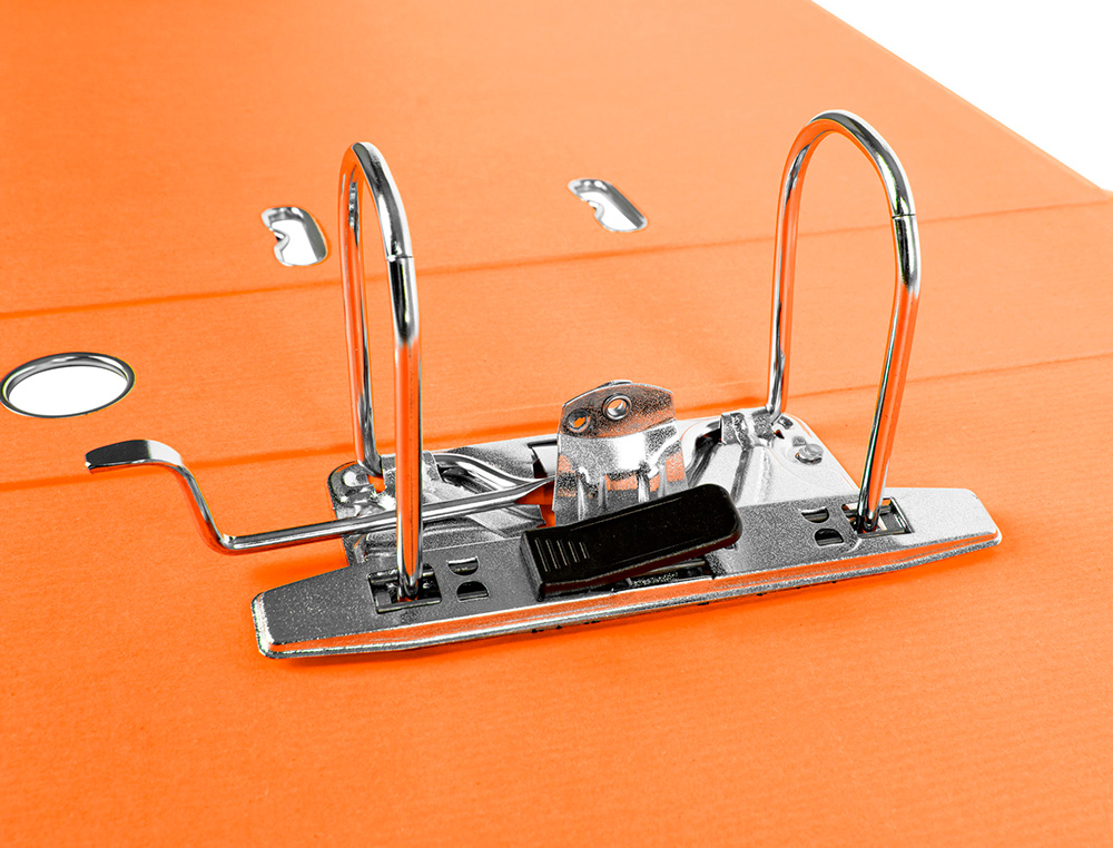 PASTA DE ARQUIVO DE ALAVANCA LIDERPAPEL DOCUMENTA PVC FOLIO LOMBADA 75 MM LARANJA