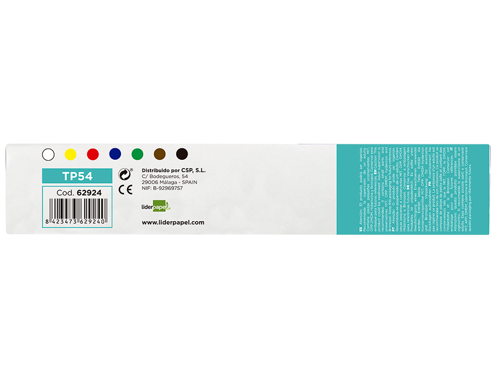 GUACHE LIDERPAPEL ESCOLAR 40 ML 7 CORES SORTIDAS + PINCEL