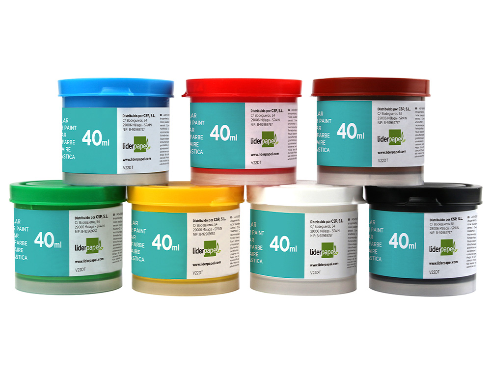 GUACHE LIDERPAPEL ESCOLAR 40 ML 7 CORES SORTIDAS + PINCEL
