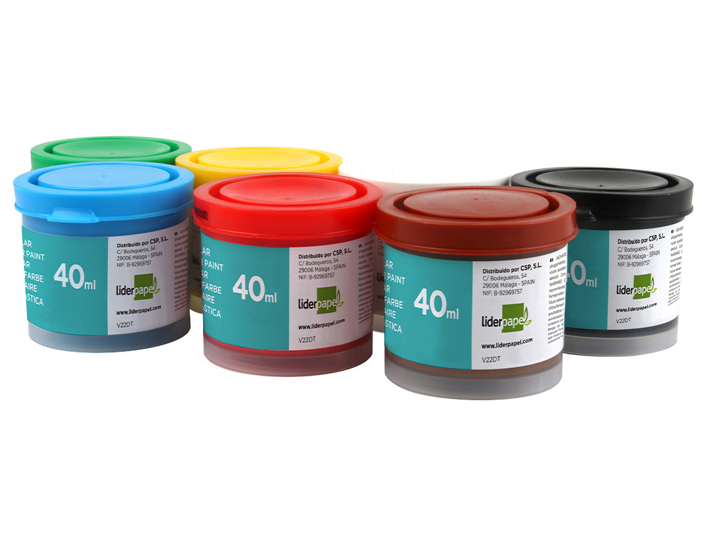 GUACHE LIDERPAPEL ESCOLAR 40 ML 7 CORES SORTIDAS + PINCEL