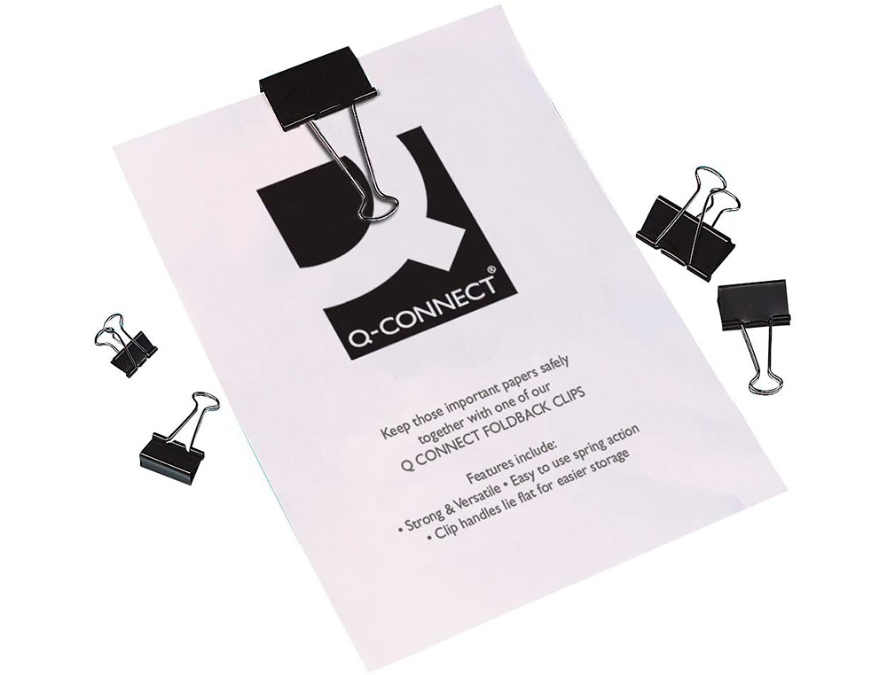 MOLA METALICA Q-CONNECT REVERSIVEL N.2 24 MM CAIXA DE 10 UNIDADES PRETO