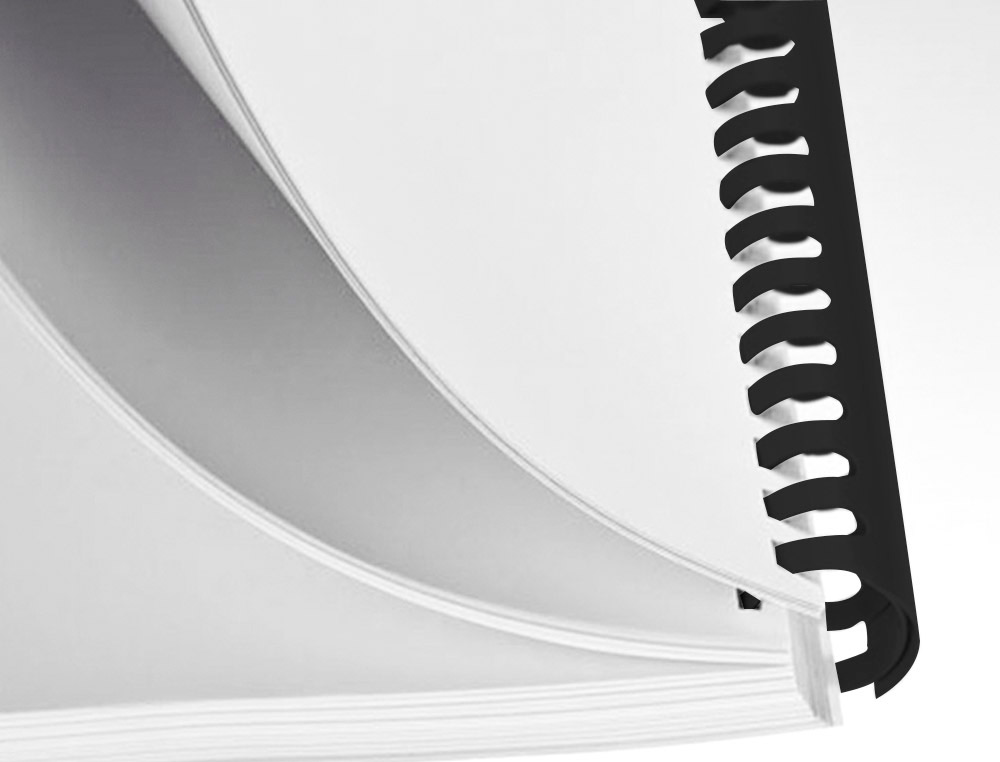 ESPIRAL Q-CONNECT REDONDA 18 MM PLASTICO PRETO CAPACIDADE 160 FOLHAS CAIXA DE 50 UNIDADES