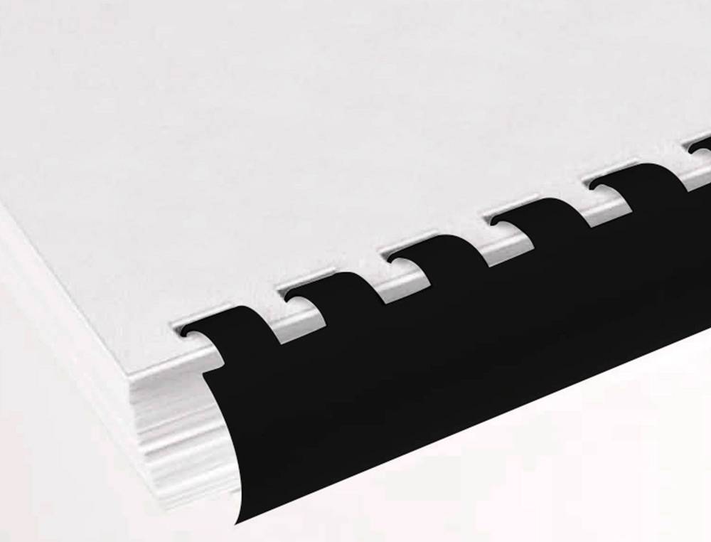 ESPIRAL Q-CONNECT REDONDA 18 MM PLASTICO PRETO CAPACIDADE 160 FOLHAS CAIXA DE 50 UNIDADES
